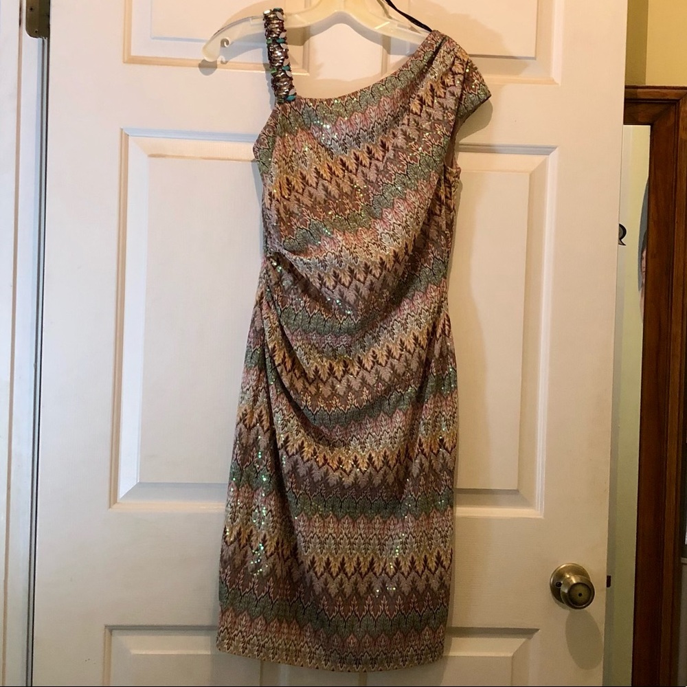 David Meister Jeweled Cocktail Dress